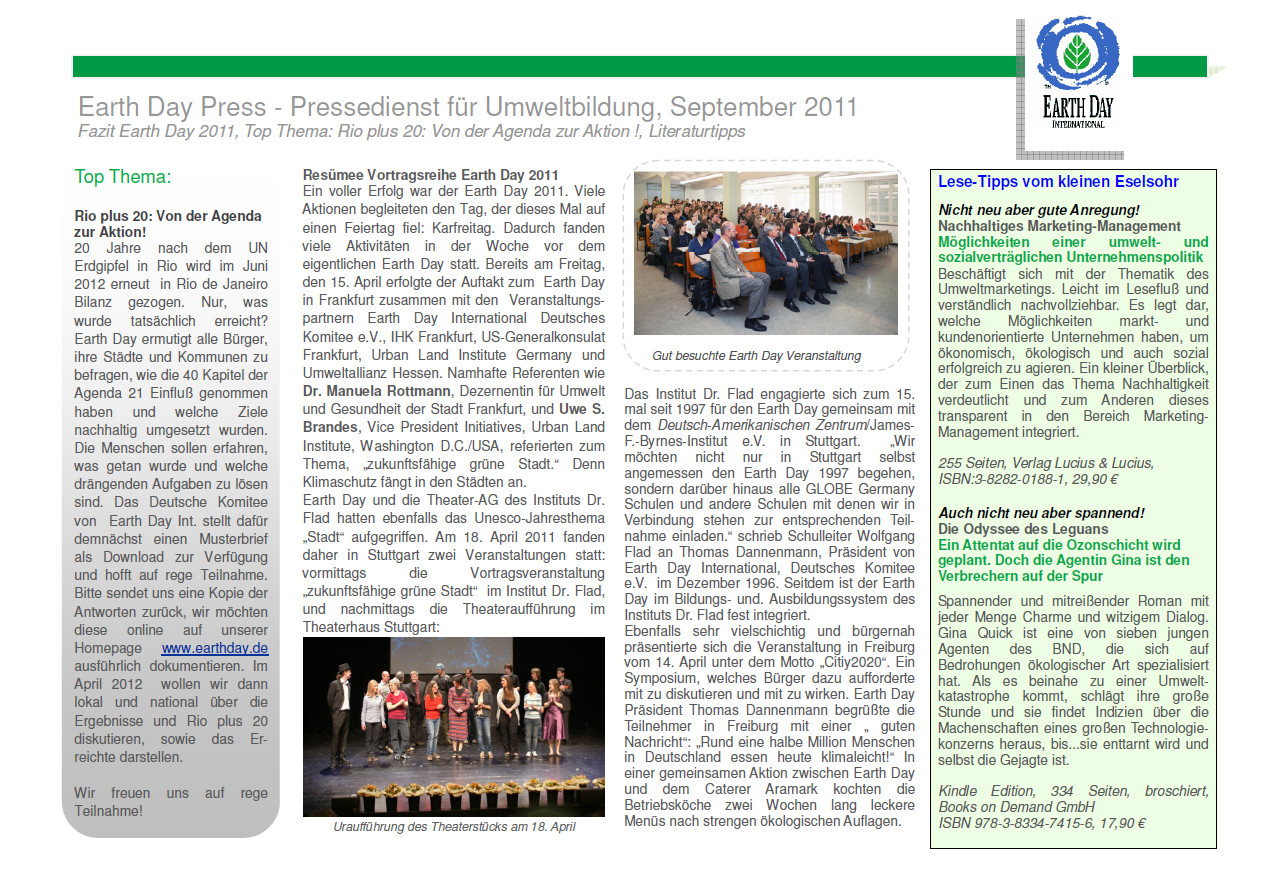 Earth Day Press Newsletter 09/2011
