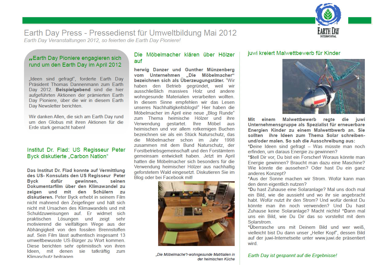 Earth Day Press Newsletter 05/2012